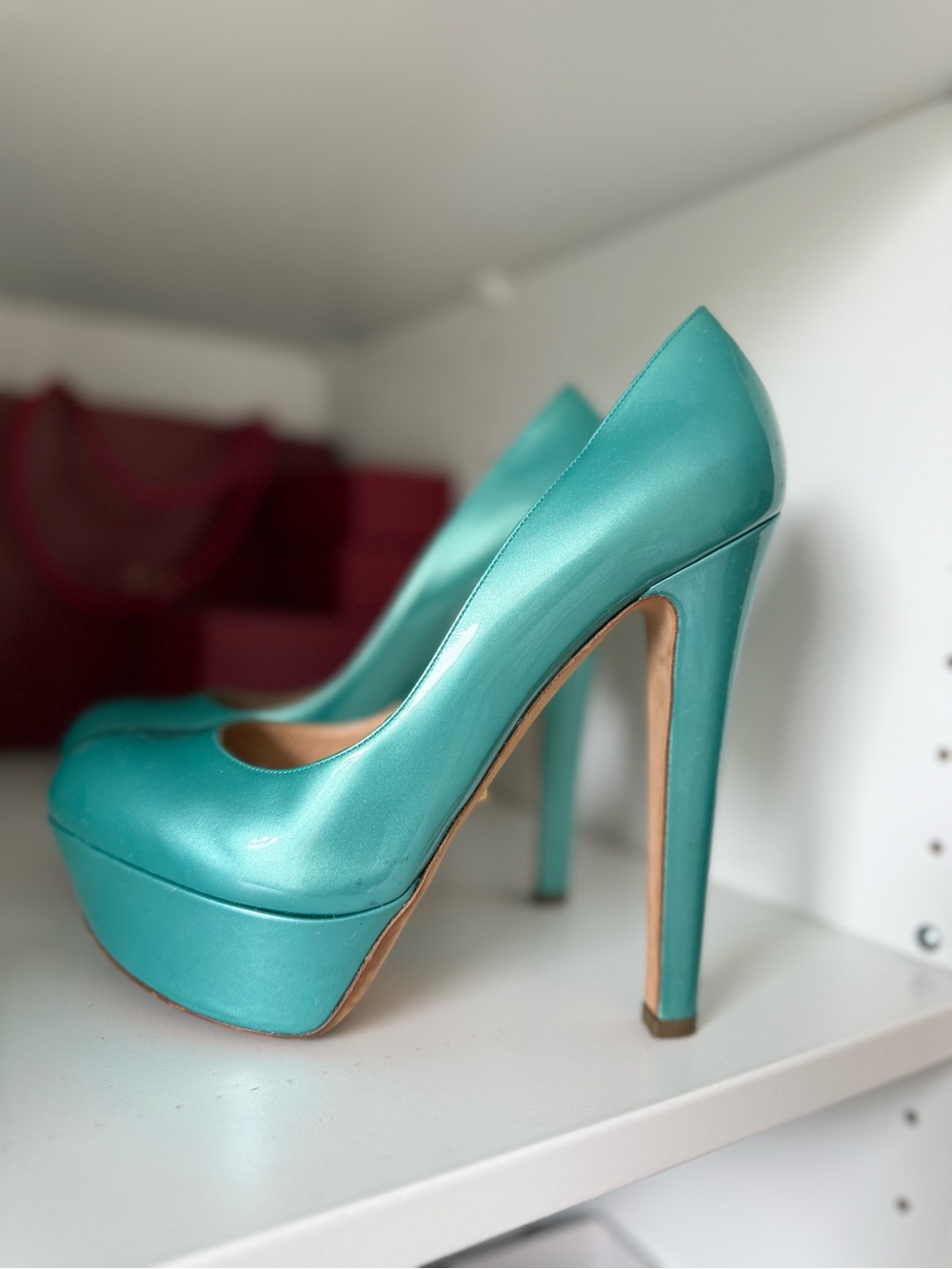 Sergio Rossi Turquoise Platform Stiletto Pumps
